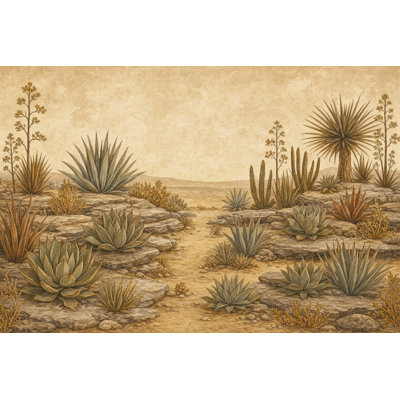 Desert Landscape Wallpaper Agave Plants Southwestern Wall Mural
