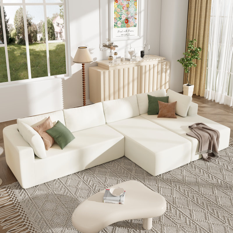 Canapé modulaire moderne Moderne Sofau, Beige