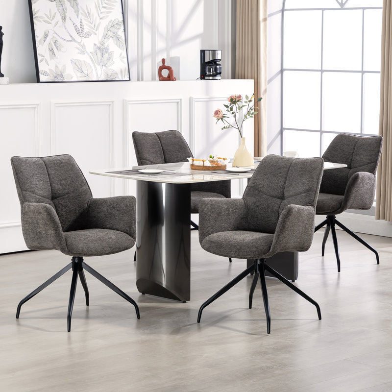 Chaise pivotante rembourrée Modern, Gris foncé