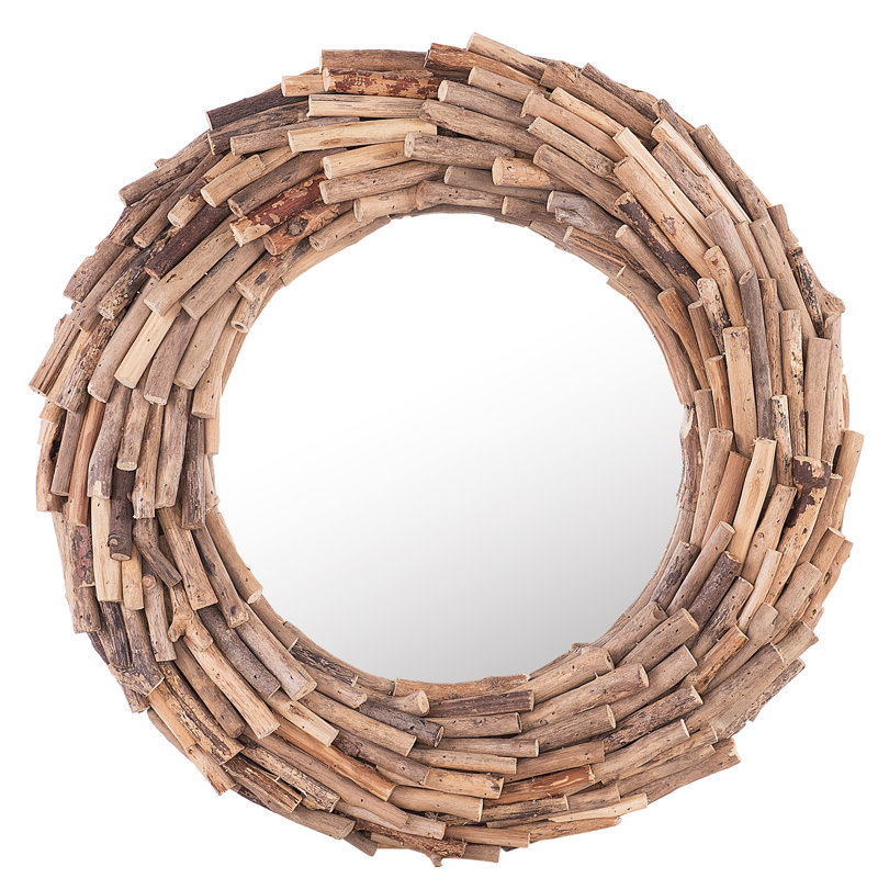 Valier Wood Flat Wall Mirror