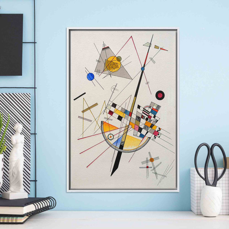 Art mural sur toile Wassily Kandinsky, Reproduction encadrée sans passe-partout, H 100 po x l 45 po, Blanc