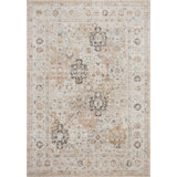 Monroe Oriental Machine Made Power Loomed Polypropylene Area Rug in Beige