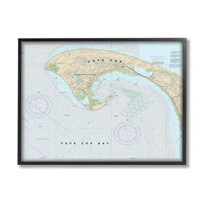 Carte nautique traditionnelle de Cape Cod, Massachusetts, par Daphne Polselli - impression