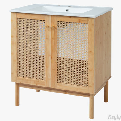 Meuble-lavabo de 30 po Brittyn fabriqué à partir de matériaux naturels