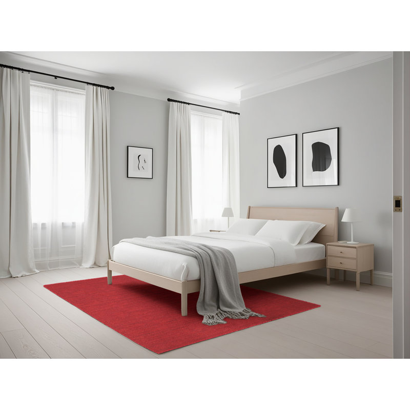 Tapis de zone rouge contemporaine, Rectangle 5 pi x 7 pi