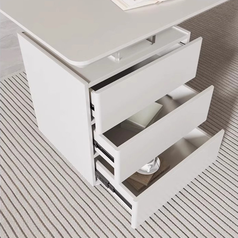 Bureau rectangulaire simple 94,49 po blanc crème, H 29,92 po x l 94,49 po x P 27,56 po