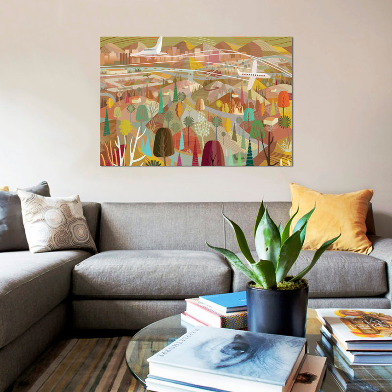 «Los Angeles to Riverside», impression sur toile, H 26 po x l 40 po x P 1,5 po, Pas de tapis, Toile tendue