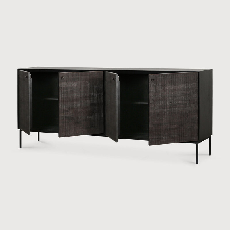Grooves 80'' W Solid Wood Sideboard