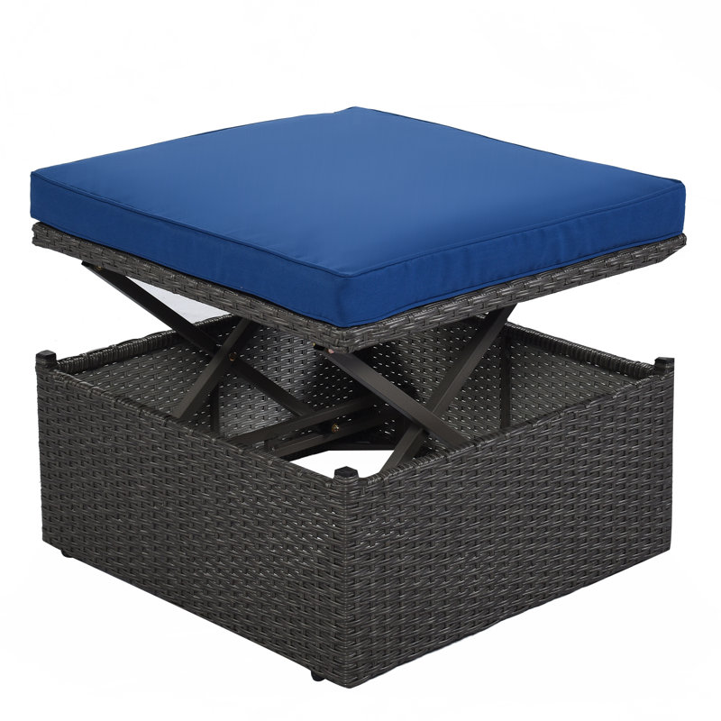 Ensemble de canapé modulaire en rotin avec auvent Pe Wicker, Bleu