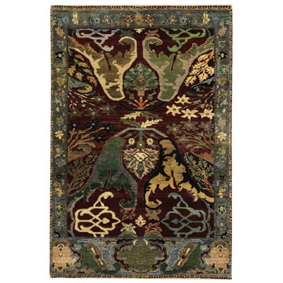 Silk Treasures One-of-a-Kind Rectangle 4'1" X 6'4" New Age Wool Area Rug