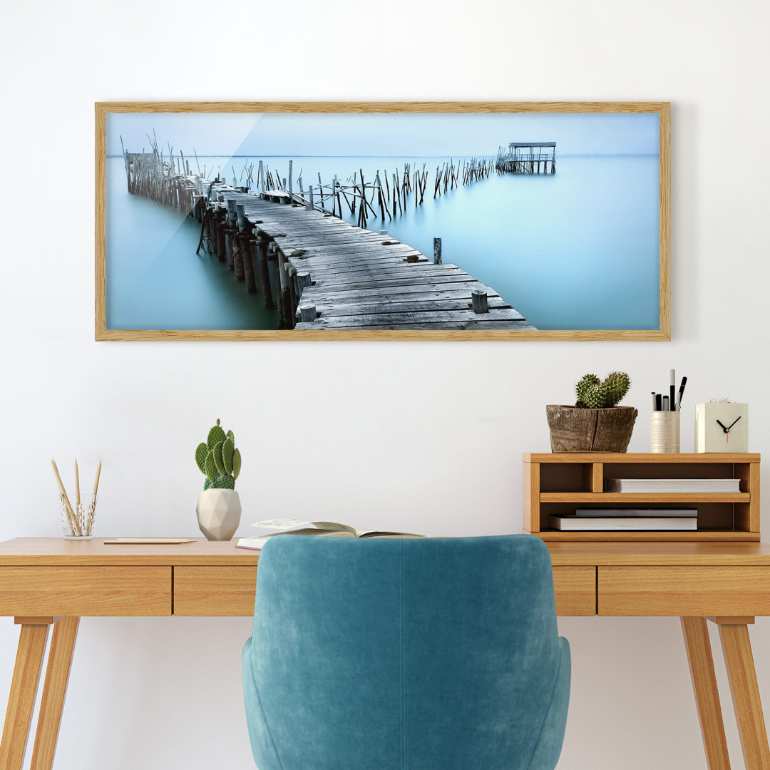 Bild mit Rahmen - Der Hafen von Carrasqueira - Panorama-Landschaft - A