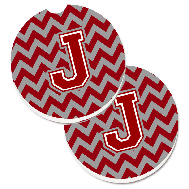 Sous-verre pour voiture, J, Marron / blanc
