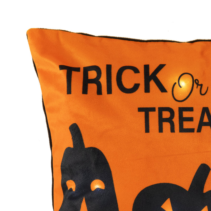 Trick Or Treat Pumpkin Halloween Square Throw