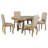 5 Piece Extendable Upholstered Dining Table Set, Kitchen Table Set, Round Table And Chairs,Round Table Top,dining table set,dining room set-1361555145-1361555158-1361555152