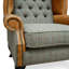 Harrisonville Upholstered Wingback Chair with Footstool-452186323