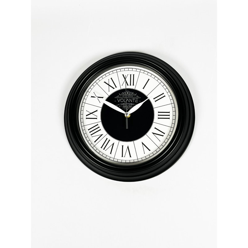 Drowne Wall Clock, Black/White