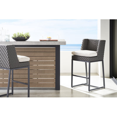 Michael Weiss Bridgehampton 26.5" Patio Bar Stool with Cushion