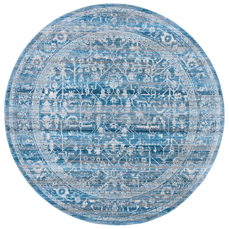 Vintage Persian Performance Oriental Rug, Round 6'7"