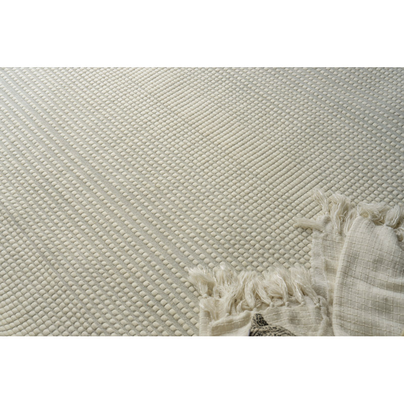 Metrix Hand Tufted New Zealand Wool Ivory Area Rug, 14'X14' SQUARE