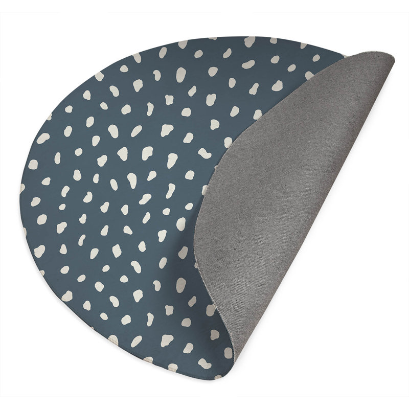 Paint Drop Non-Slip Outdoor Rug, Round 5'