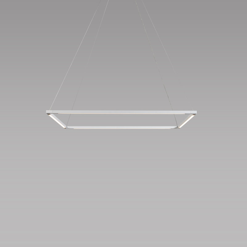 Luminaire suspendu géométrique 4 lumières DEL Z-Bar, Blanc mat, H 18 po x l 18 po x P 0,54 po