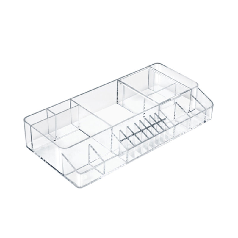 Petit organisateur de cosmétiques transparent pour comptoir