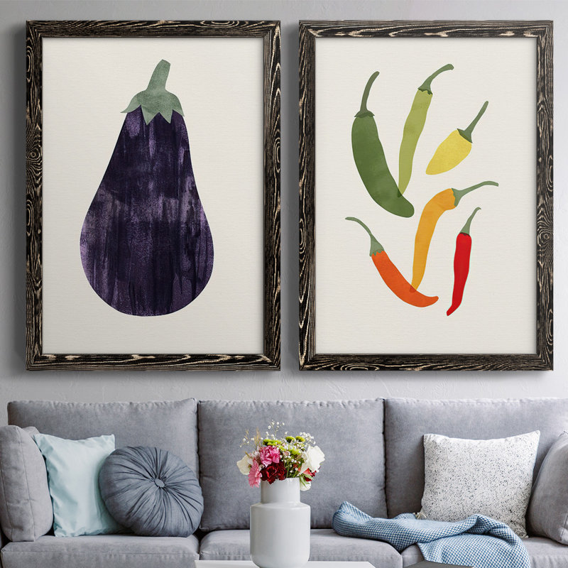Toile encadrée Organic Premium Veg - prêt à accrocher, H 31,5 po x l 88 po x P 1,5 po, Noir