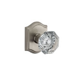Crystal Privacy Door Knob with Traditional Arch Rose