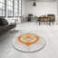 Tapis crème/orange/jaune tissé à la machine-425010199