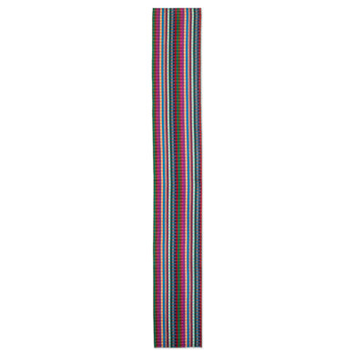 Novica Handmade Checkered Vibrancy Cotton Table Runner