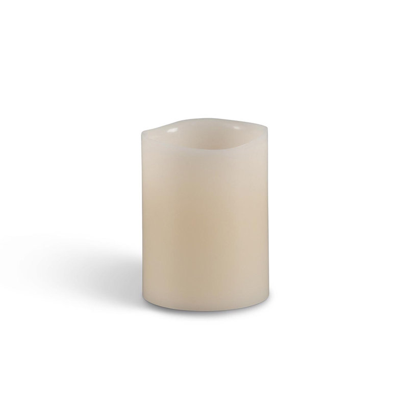 Vanilla Scented Flameless Pillar Candle, 3.05" H x 3.05" W x 6.05" D