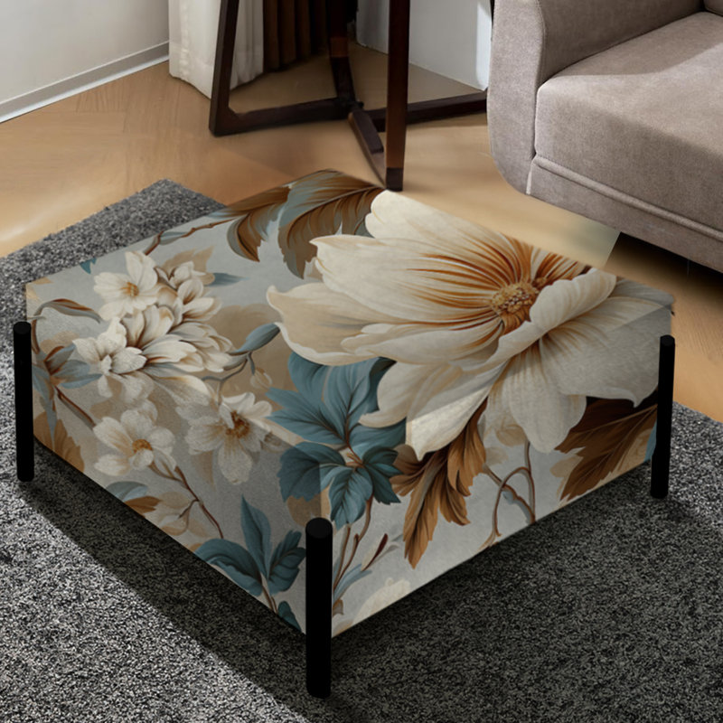 Grand repose-pieds carré Vintage Florals VII - Plants