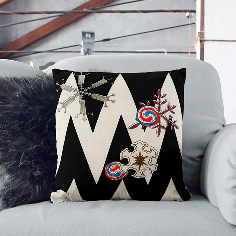 Square Throw Cushion, Black, 40cm H x 40cm W x 15cm D