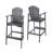 Outdoor Acacia Wood Adirondack Barstools, Set Of 2, Dark Gray-1364030769