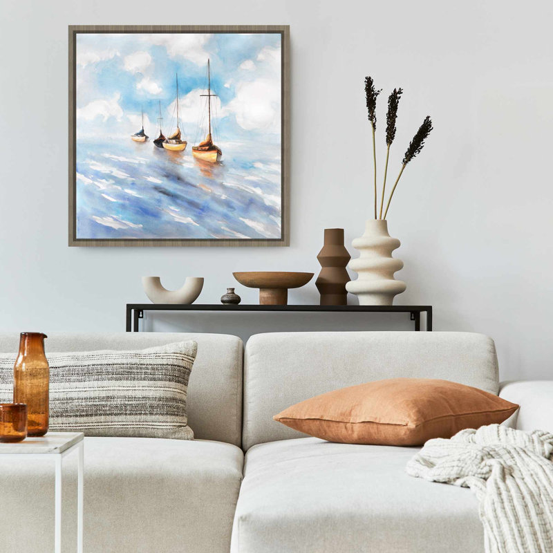 Voiliers dans la mer | Bateau bleu marine décoration intérieure