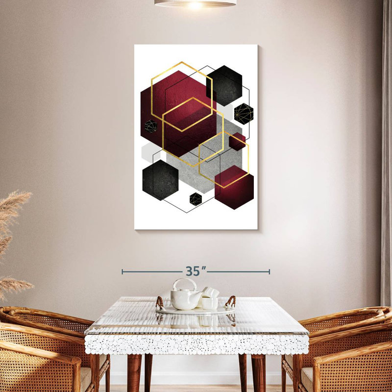 Avery Burg Black Gold Geo III, 45" H x 30" W