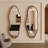 Full Length Mirror, 65"x22" Irregular Full Body Mirror with Solid Wood Frame,,Large Wavy Wall Mirrors for Living Room Entryway Bedroom,Horizontal/Vertical,Walnut-1267793578