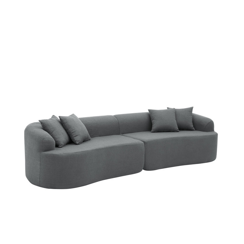 Canapé modulaire incurvé moderne, Tissu gris