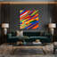 «Hard Edge 76», art mural sur toile bleue-1507745917