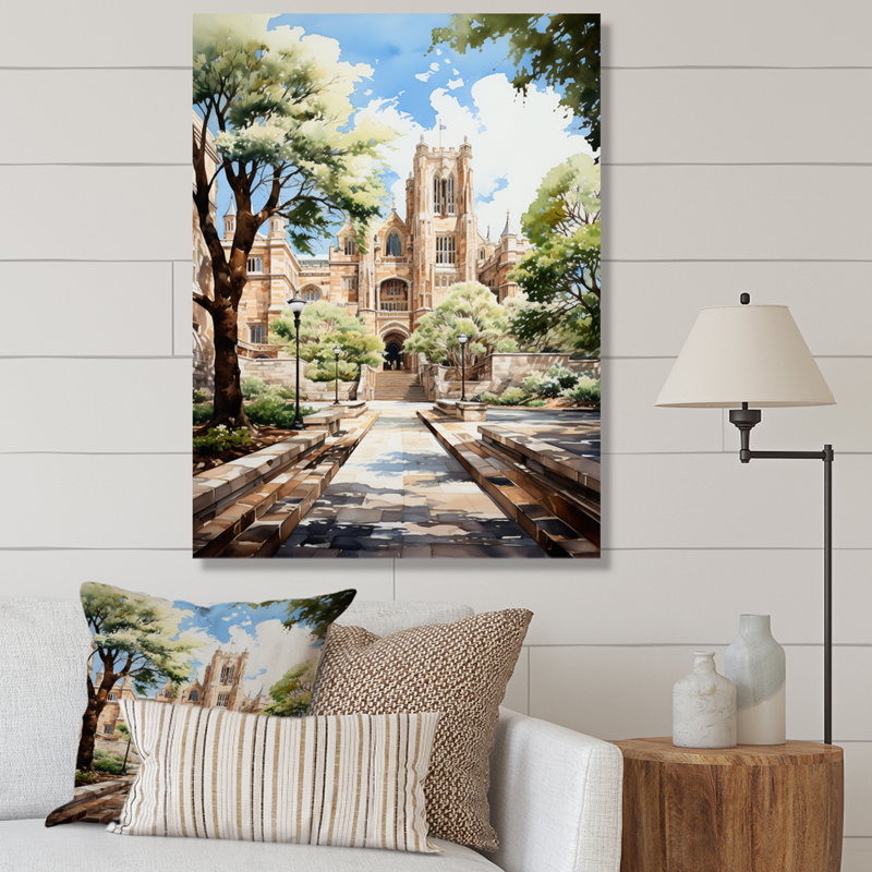 " College University Buildings Academic V ", Wrapped Canvas, 20" H x 12" W x 1" D