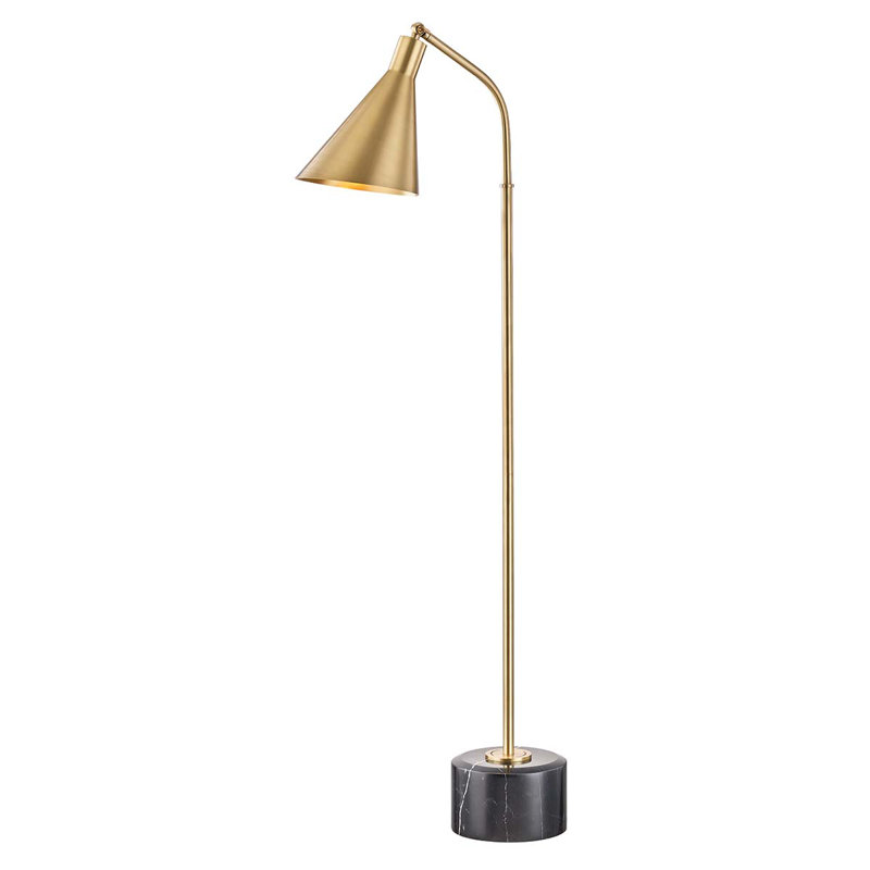 Dacion Celyn 54" Arched Floor Lamp, Aged Brass
