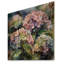 Hydreangea mauve, vert, impression sur bois naturel-1480398784