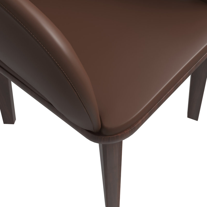 Chaise de salle à manger Kashley Mid-Century, Marron foncé, Simple