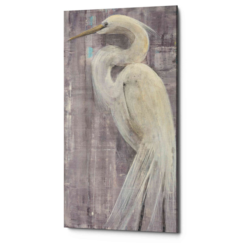 «Coastal Egret II Legs» par Albena Hristova, impression sur toile tendue, H 40 po x l 20 po x P 1,25 po
