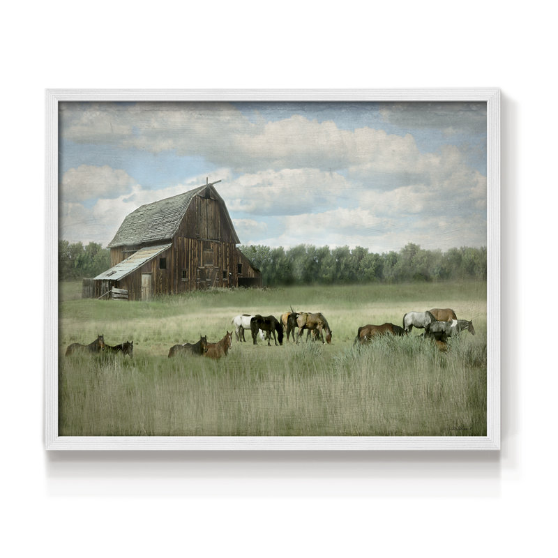 Serenity Pasture - Reproduction encadrée - Restickable, H 16 po x l 20 po, Blanc