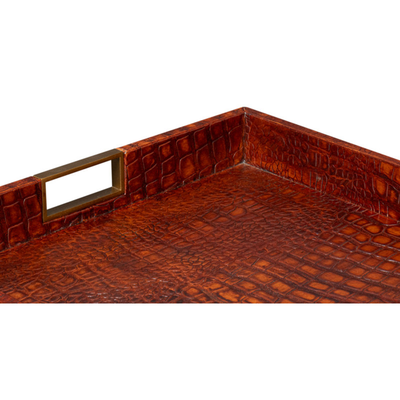 Shagreen Decorative Tray, Brown