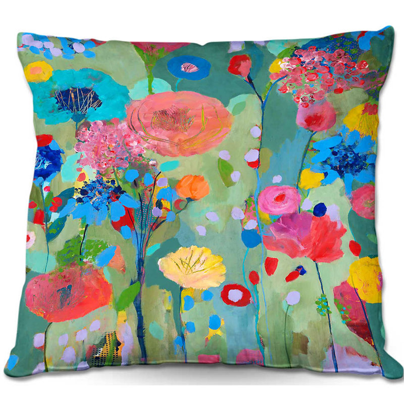 Carrie Schmitt Floral Reversible Throw Pillow, 20" H x 20" W x 5" D