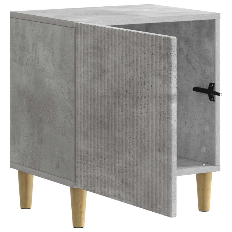43cm W Manufactured Wood Bedside Table, Concrete Grey
