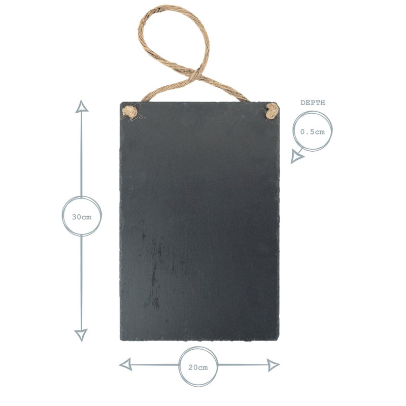 Nicola Spring - Slate Hanging Notice Boards - 20 x 30cm - Set of 6
