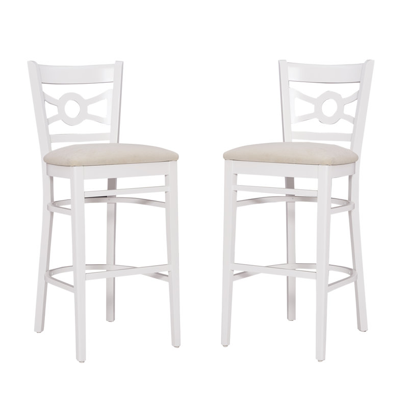 Upholstered Microfiber / Microsuede Counter Stool with Solid Wood Frame
